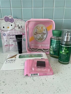 Beauty Bundle-Sol pouch, color street, travel size BBW, Crème Shop, & Journeyman